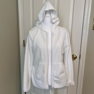 Anthony's Resort Wear Hooded Chenille Cardigan White Medium